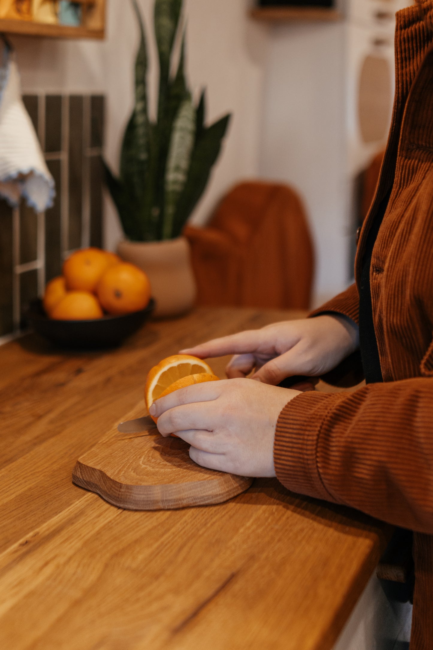 Frühstücksbrett aus Eichenholz